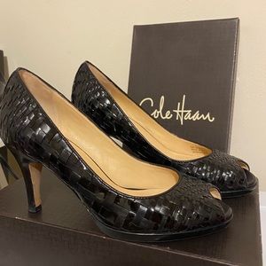 Cole Haan weaved pumps in black